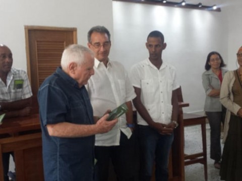 Mario García Portela, Jesús M. Frías y Andrés Bazabe (De izquierda a derecha). Foto de la autora